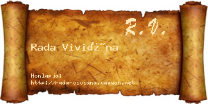 Rada Viviána névjegykártya